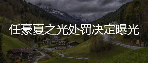 夏之任豪暂停天天定曝活动光处光罚决分别