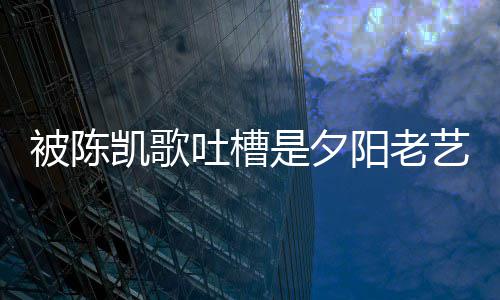 被陈吐槽碟回击会打 李凯歌我是夕阳老艺人诚儒